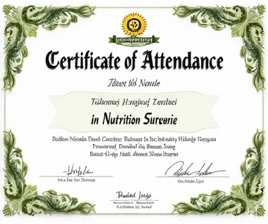 Certyfikat konferencji 'Nowoczesne Trendy w Żywieniu'